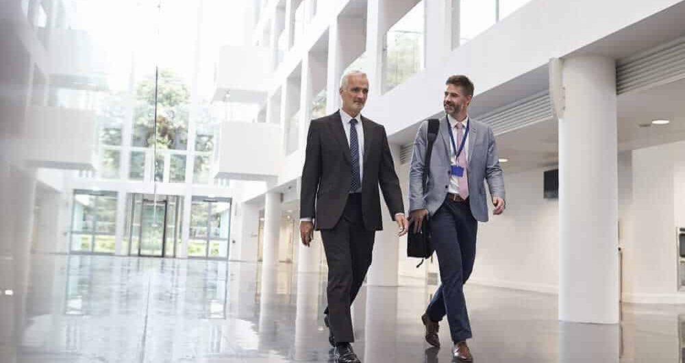 two man in business chatting