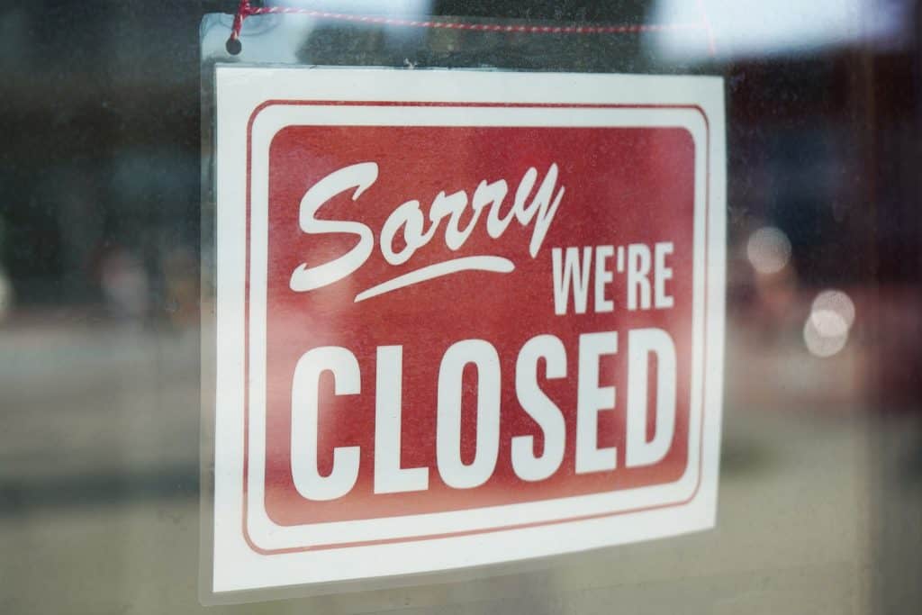 Closed shop sign