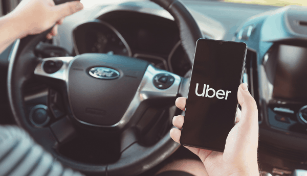 Uber driver in car