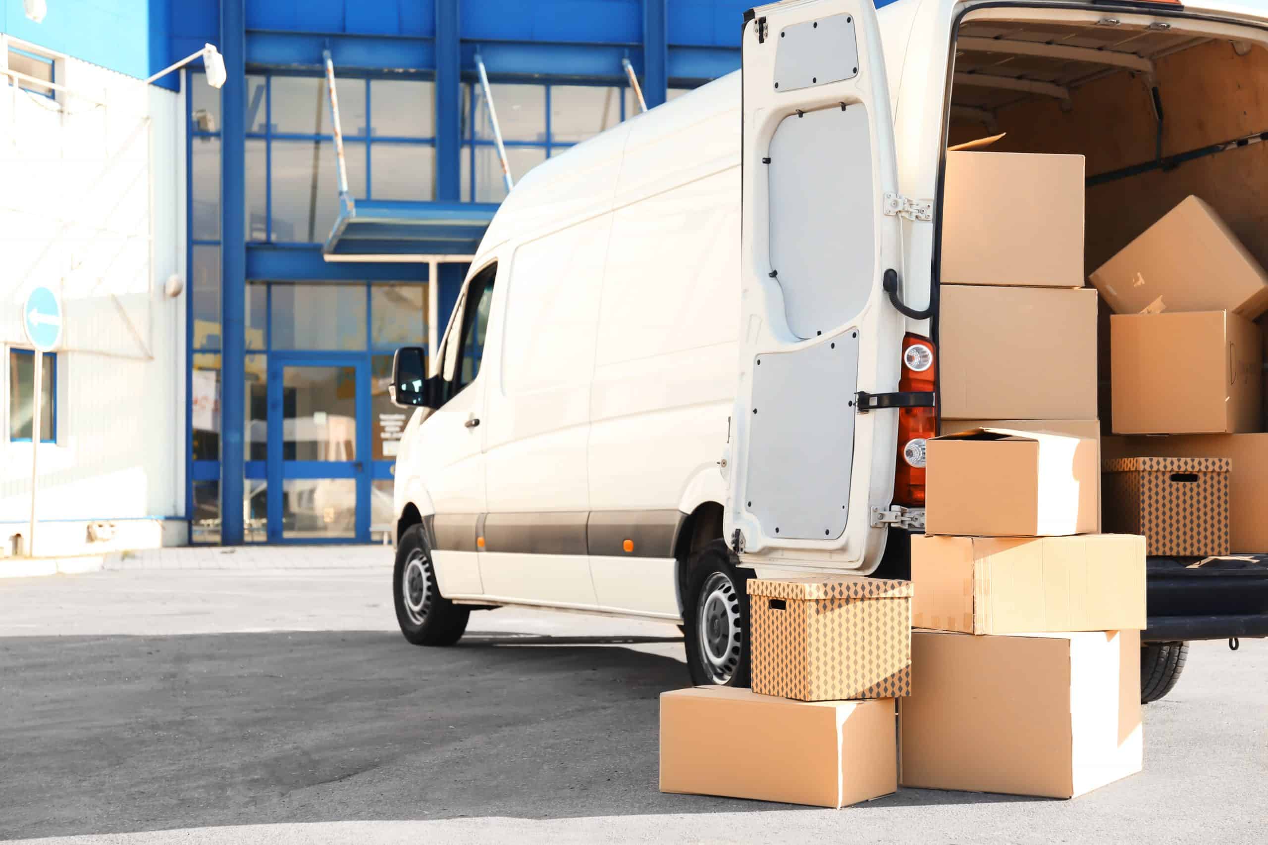 Van with open boot
