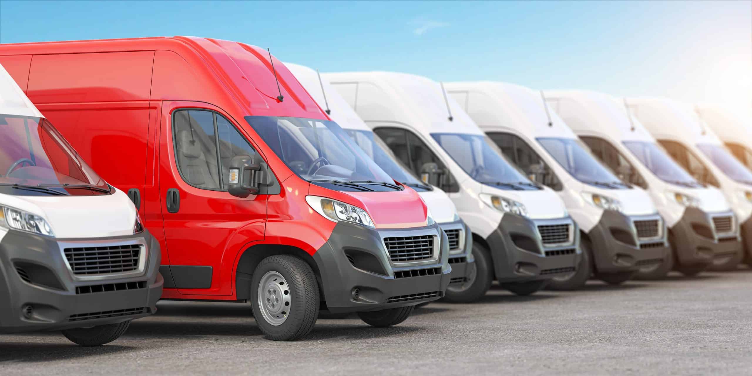 Fleet of work vans