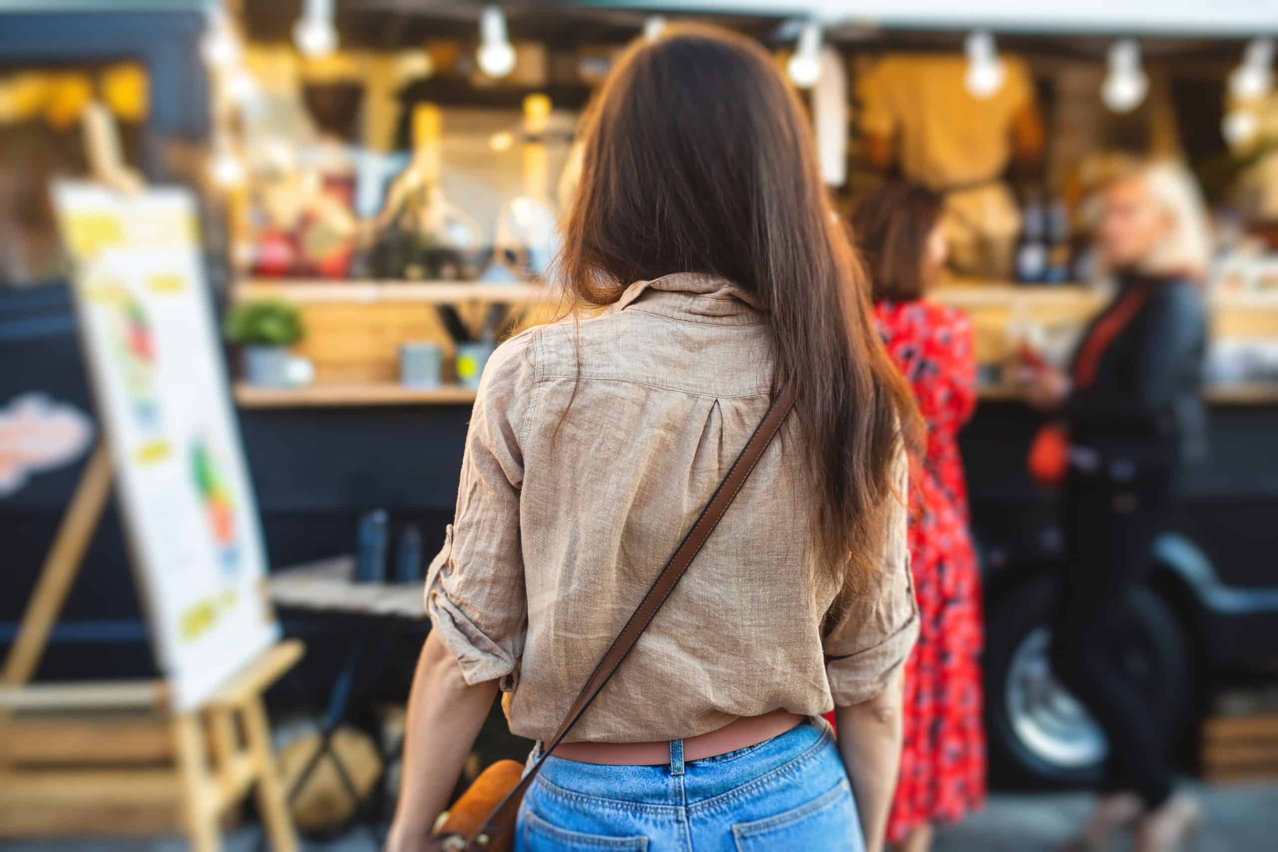 Girl ordering street food