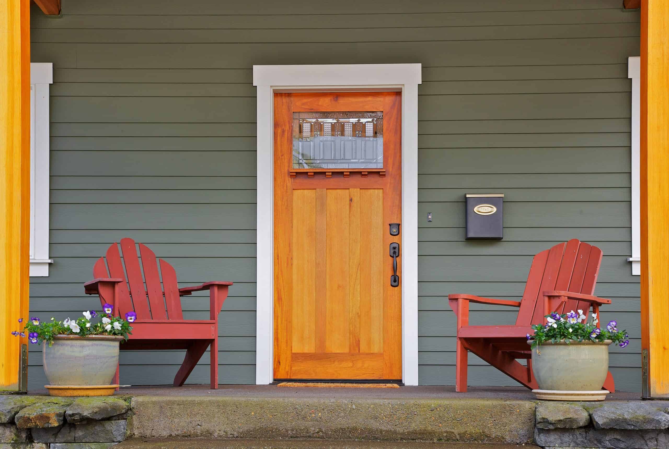 Front door of house