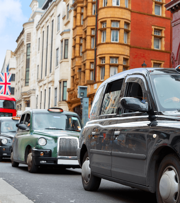 Row of black cabs