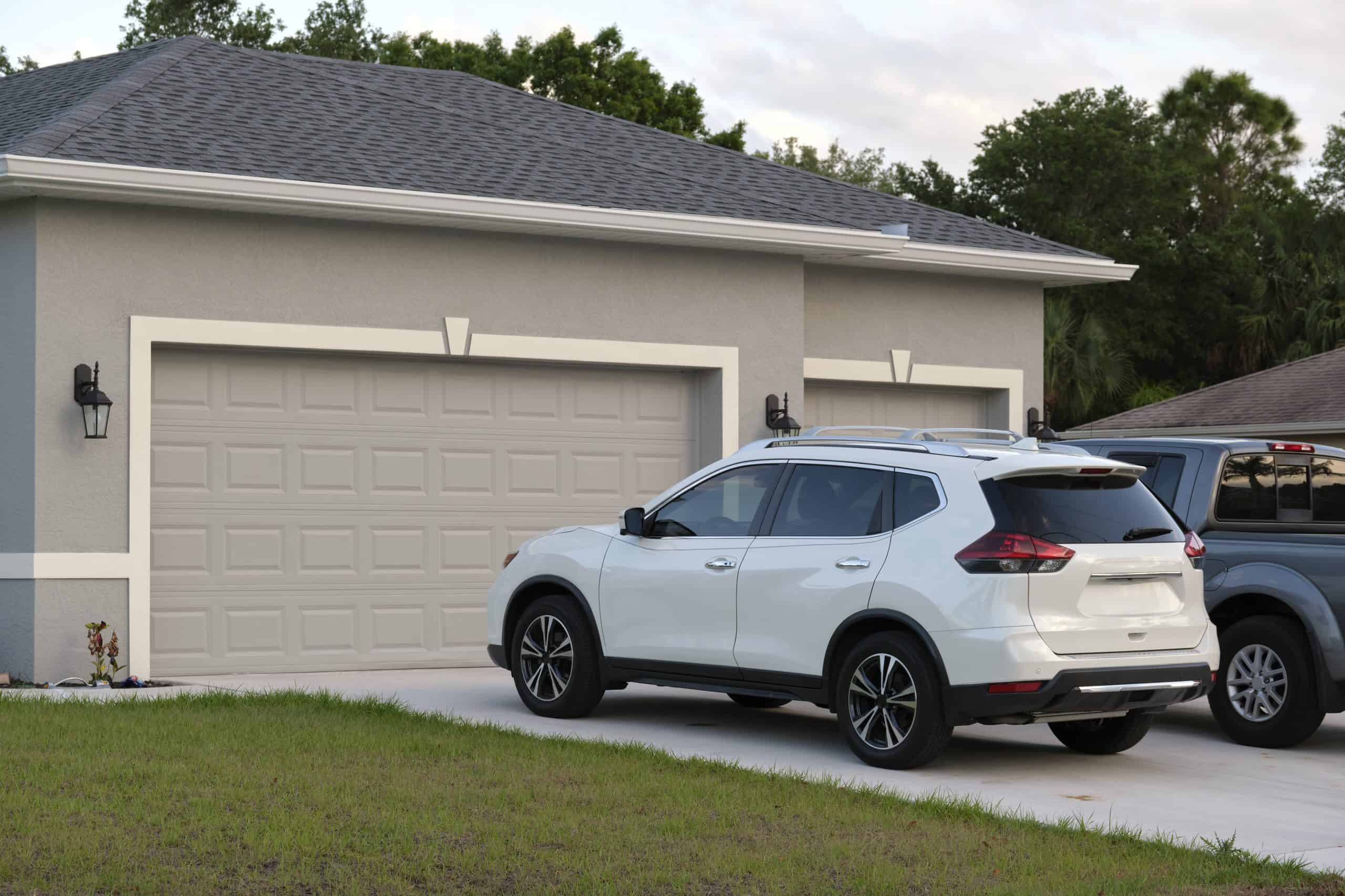 Cars on driveway