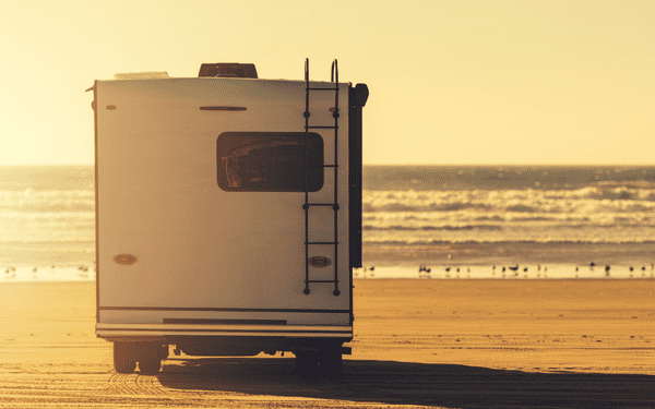 Motorhome on beach