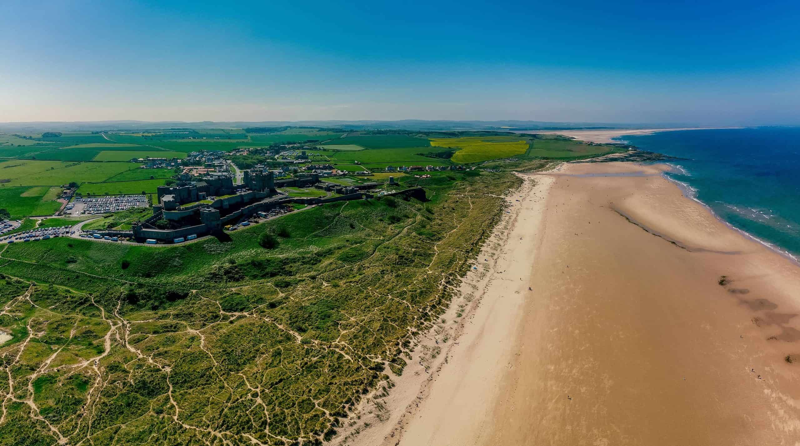 Bamburgh Beach in Northumberland