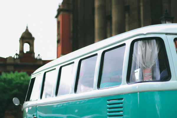 Close up of classic campervan