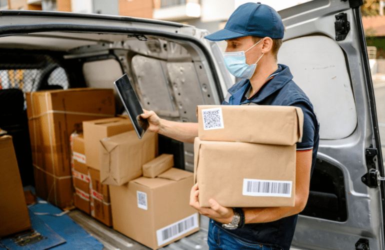 Courier sorting packages