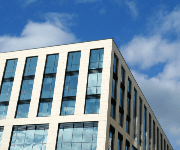 Office against blue sky