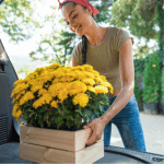 Woman delivering flowers