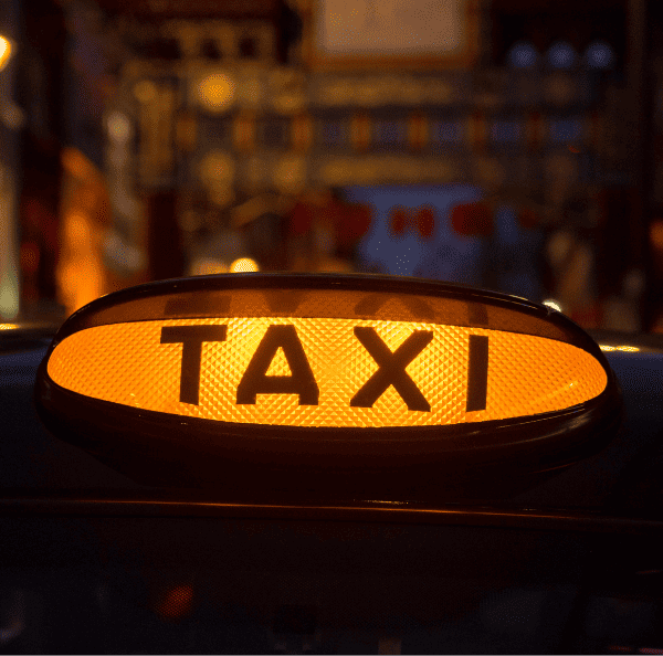 Lit taxi sign
